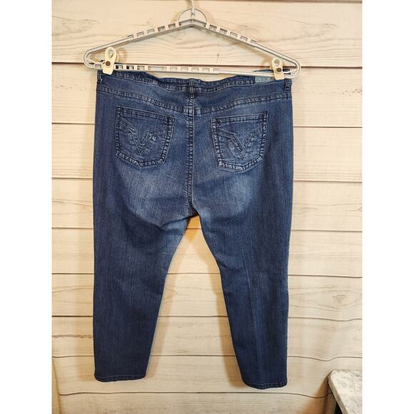 VGS Women's Blue Solid Stretch Denim High Rise Ankle‎ Skinny Jeans Size 24 - Picture 2 of 8